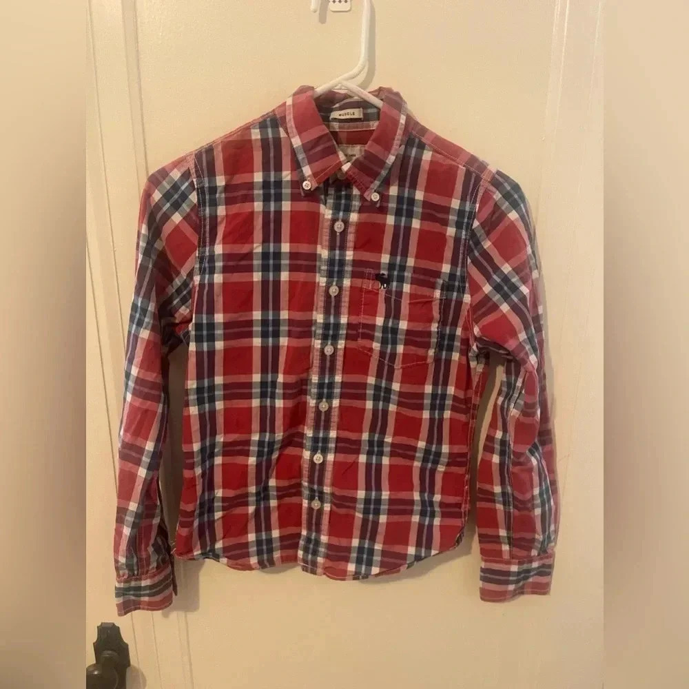 Abercrombie kids Boys plaid shirt size L